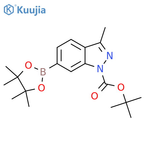 Tert-butyl 3-methyl-6-(4,4,5,5-tetramethyl-1,3,2-dioxaborolan-2-yl)-1H-indazole-1-carboxylate structure