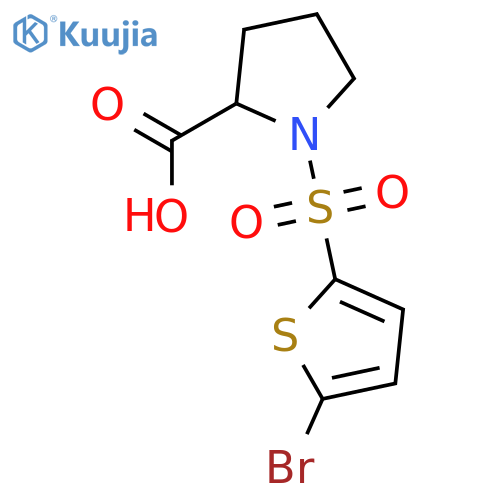 1-[(5-bromothiophen-2-yl)sulfonyl]pyrrolidine-2-carboxylic acid structure