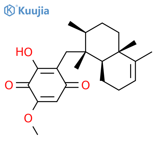2,5-Cyclohexadiene-1,4-dione,3-hydroxy-5-methoxy-2-[(1,2,3,4,4a,7,8,8a-octahydro-1,2,4a,5-tetramethyl-1-naphthalenyl)methyl]-,[1R-(1a,2b,4ab,8aa)]- (9CI) structure