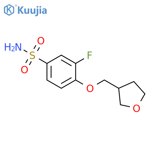 3-fluoro-4-(oxolan-3-yl)methoxybenzene-1-sulfonamide structure