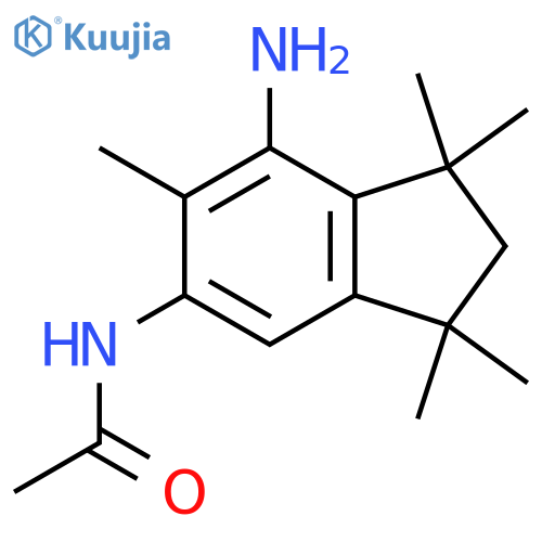 N-(7-Amino-1,1,3,3,6-pentamethyl-2,3-dihydro-1H-inden-5-yl)acetamide structure