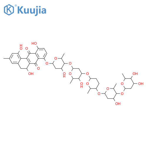 Benz[a]anthracene-7,12-dione, 8-[[2,6-dideoxy-4-O-[2,6-dideoxy-3-O-[(2S,5S,6S)-5-[[2,6-dideoxy-4-O-(2,6-dideoxy-β-D-arabino-hexopyranosyl)-β-D-arabino-hexopyranosyl]oxy]tetrahydro-6-methyl-2H-pyran-2-yl]-β-D-arabino-hexopyranosyl]-β-D-arabino-hexopyranosyl]oxy]-5,6-dihydro-1,6,11-trihydroxy-3-methyl... structure