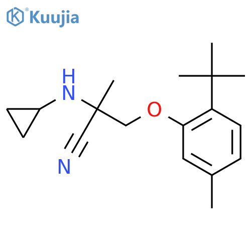 3-(2-Tert-butyl-5-methylphenoxy)-2-(cyclopropylamino)-2-methylpropanenitrile structure
