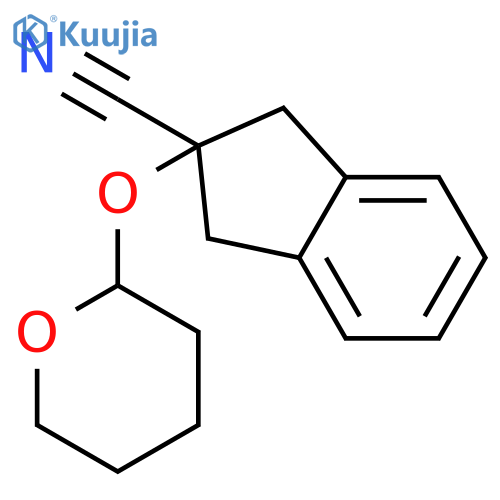 1H-Indene-2-carbonitrile,2,3-dihydro-2-[(tetrahydro-2H-pyran-2-yl)oxy]- structure