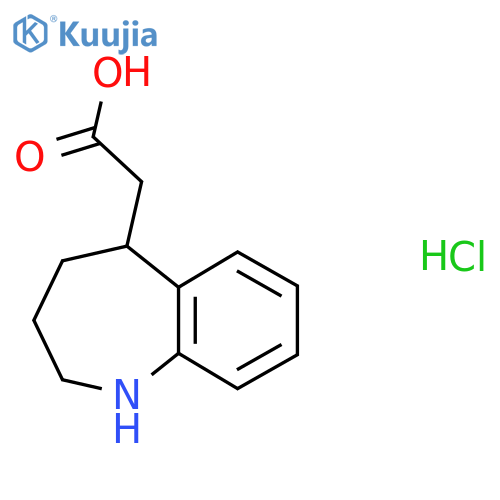 2-(2,3,4,5-tetrahydro-1H-1-benzazepin-5-yl)acetic acid hydrochloride structure