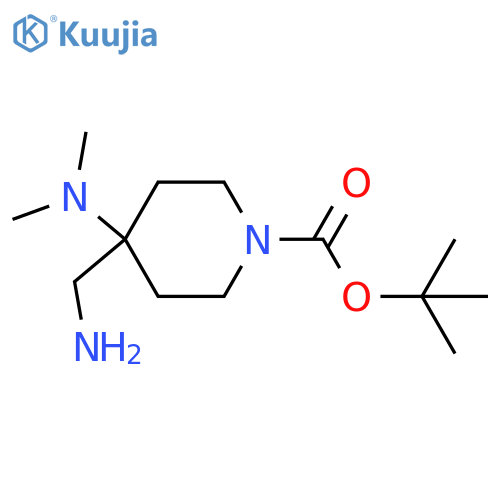 Tert-butyl 4-(aminomethyl)-4-(dimethylamino)piperidine-1-carboxylate structure