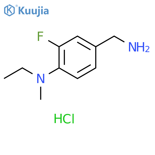 4-(aminomethyl)-N-ethyl-2-fluoro-N-methylaniline dihydrochloride structure
