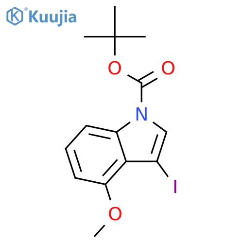 3-Iodo-4-methoxy-indole-1-carboxylic acid tert-butyl ester structure