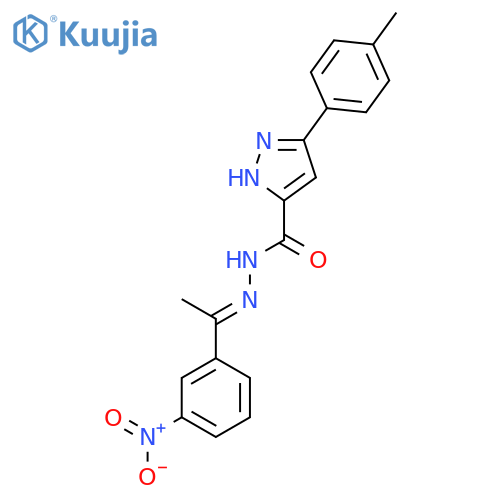 3-(4-methylphenyl)-N'-(1E)-1-(3-nitrophenyl)ethylidene-1H-pyrazole-5-carbohydrazide structure