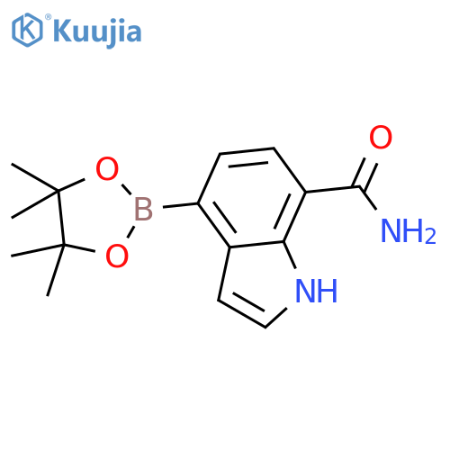 4-(4,4,5,5-Tetramethyl-1,3,2-dioxaborolan-2-yl)-1H-indole-7-carboxamide structure