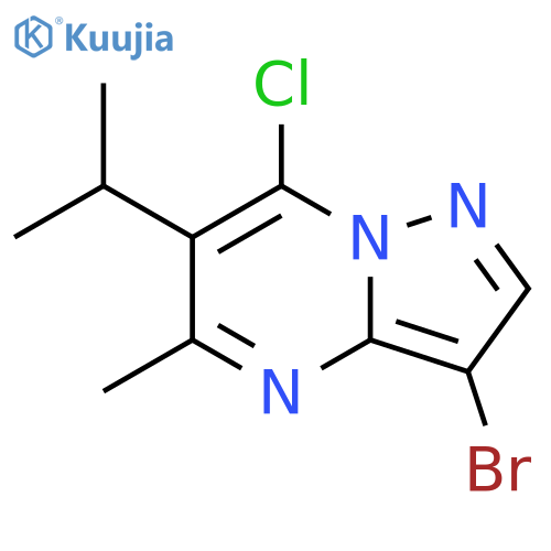 3-bromo-7-chloro-5-methyl-6-(propan-2-yl)pyrazolo[1,5-a]pyrimidine structure