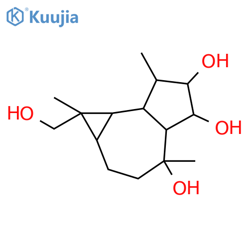(1S,1aR,4R,4aR,5S,6R,7S,7aR,7bS)-decahydro-1-(hydroxymethyl)-1,4,7-trimethyl-1H-cyclopropa[e]azulene-4,5,6-triol structure