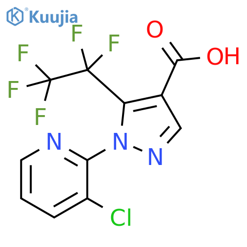 1-(3-chloropyridin-2-yl)-5-(pentafluoroethyl)-1H-pyrazole-4-carboxylic acid structure