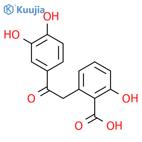 2-hydroxy-6-[2-(3,4-dihydroxyphenyl)-2-oxoethyl]benzoic acid structure