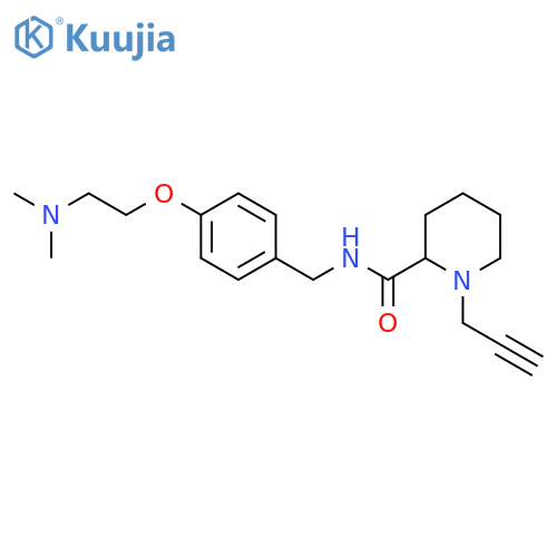 N-({4-[2-(dimethylamino)ethoxy]phenyl}methyl)-1-(prop-2-yn-1-yl)piperidine-2-carboxamide structure