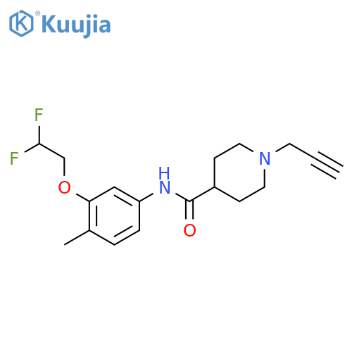 N-[3-(2,2-difluoroethoxy)-4-methylphenyl]-1-(prop-2-yn-1-yl)piperidine-4-carboxamide structure