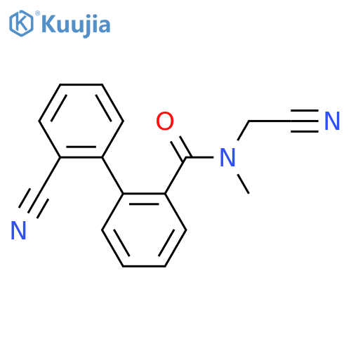 2'-cyano-N-(cyanomethyl)-N-methyl-[1,1'-biphenyl]-2-carboxamide structure