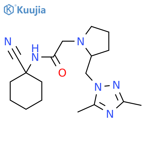 N-(1-cyanocyclohexyl)-2-{2-[(3,5-dimethyl-1H-1,2,4-triazol-1-yl)methyl]pyrrolidin-1-yl}acetamide structure