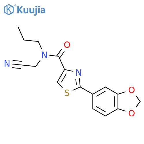 2-(2H-1,3-benzodioxol-5-yl)-N-(cyanomethyl)-N-propyl-1,3-thiazole-4-carboxamide structure