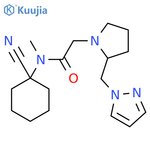 N-(1-cyanocyclohexyl)-N-methyl-2-{2-[(1H-pyrazol-1-yl)methyl]pyrrolidin-1-yl}acetamide structure
