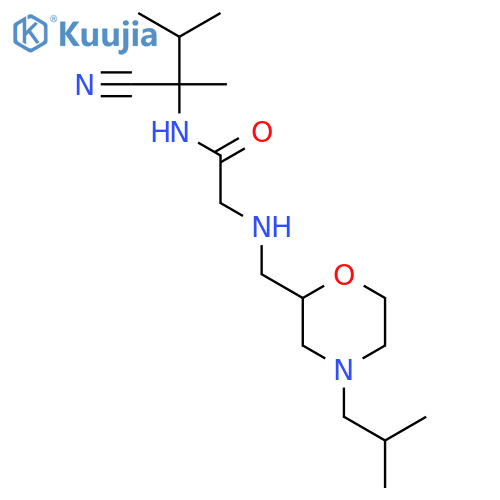 N-(1-cyano-1,2-dimethylpropyl)-2-({[4-(2-methylpropyl)morpholin-2-yl]methyl}amino)acetamide structure