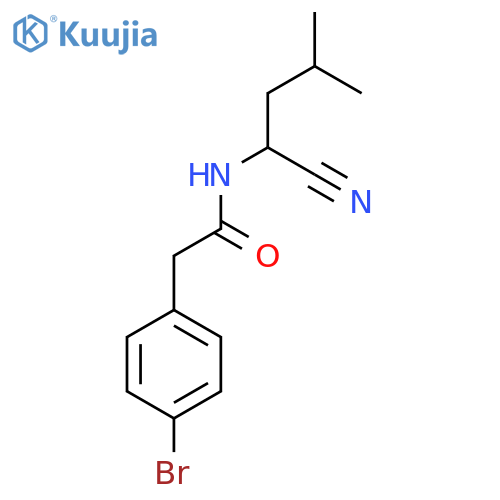 2-(4-bromophenyl)-N-(1-cyano-3-methylbutyl)acetamide structure