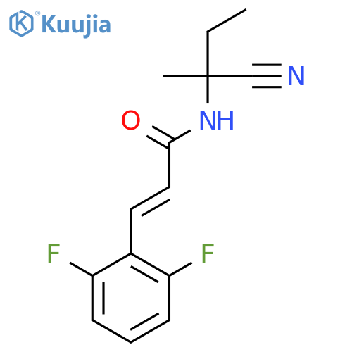 N-(1-cyano-1-methylpropyl)-3-(2,6-difluorophenyl)prop-2-enamide structure