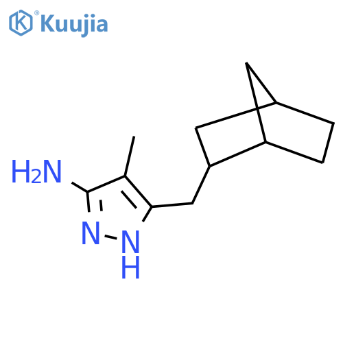 3-({bicyclo2.2.1heptan-2-yl}methyl)-4-methyl-1H-pyrazol-5-amine structure