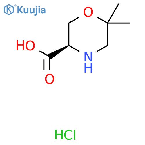 (R)-6,6-Dimethyl-morpholine-3-carboxylic acid hydrochloride structure