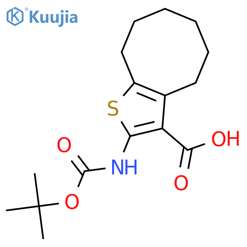 2-{(tert-butoxy)carbonylamino}-4H,5H,6H,7H,8H,9H-cyclooctabthiophene-3-carboxylic acid structure