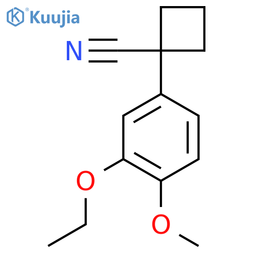 1-(3-ethoxy-4-methoxyphenyl)cyclobutane-1-carbonitrile structure