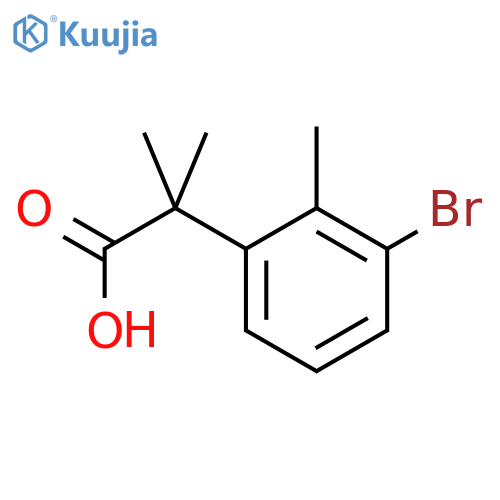 2-(3-bromo-2-methylphenyl)-2-methylpropanoic acid structure