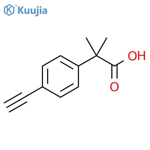 2-(4-ethynylphenyl)-2-methylpropanoic acid structure