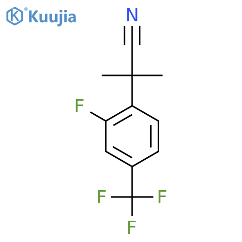 2-2-fluoro-4-(trifluoromethyl)phenyl-2-methylpropanenitrile structure