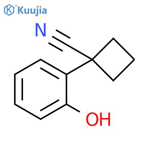 1-(2-hydroxyphenyl)cyclobutane-1-carbonitrile structure