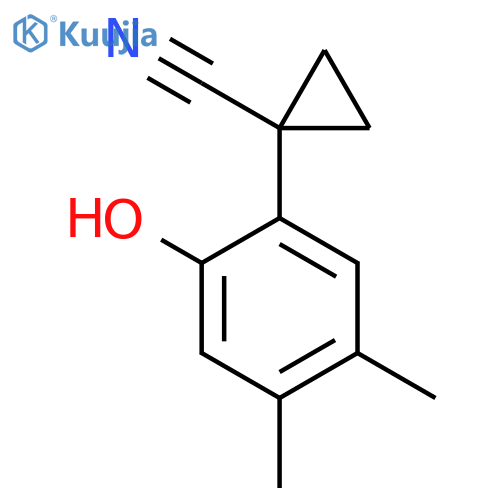 1-(2-Hydroxy-4,5-dimethylphenyl)cyclopropane-1-carbonitrile structure