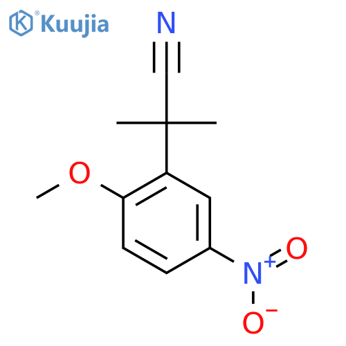 2-(2-methoxy-5-nitrophenyl)-2-methylpropanenitrile structure