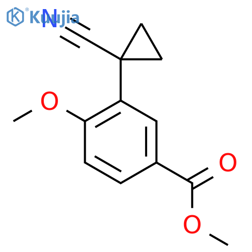 methyl 3-(1-cyanocyclopropyl)-4-methoxybenzoate structure