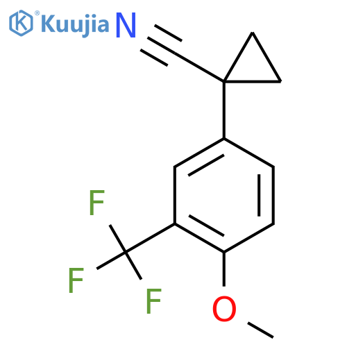 1-4-methoxy-3-(trifluoromethyl)phenylcyclopropane-1-carbonitrile structure