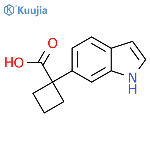 1-(1H-indol-6-yl)cyclobutane-1-carboxylic acid structure