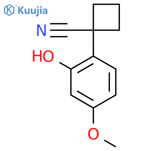 1-(2-hydroxy-4-methoxyphenyl)cyclobutane-1-carbonitrile structure
