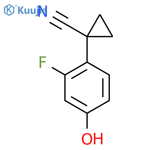 1-(2-fluoro-4-hydroxyphenyl)cyclopropane-1-carbonitrile structure