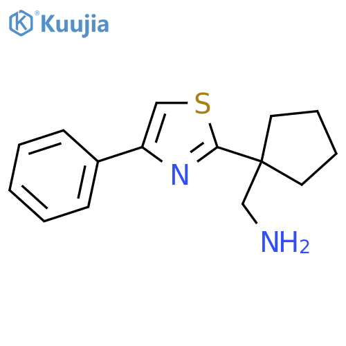 1-(4-phenyl-1,3-thiazol-2-yl)cyclopentylmethanamine structure
