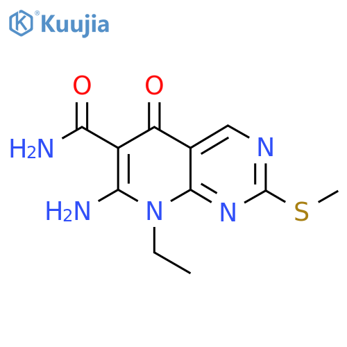 7-Amino-8-ethyl-2-(methylthio)-5-oxo-5,8-dihydropyrido[2,3-d]pyrimidine-6-carboxamide structure