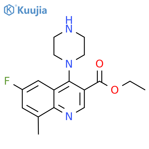 Ethyl 6-fluoro-8-methyl-4-(piperazin-1-yl)quinoline-3-carboxylate structure