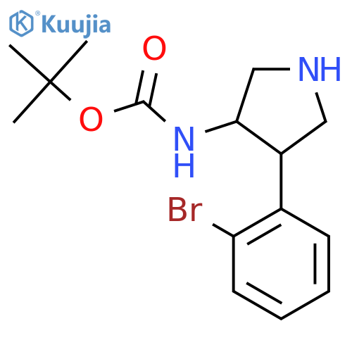 Carbamic acid, N-[4-(2-bromophenyl)-3-pyrrolidinyl]-, 1,1-dimethylethyl ester structure