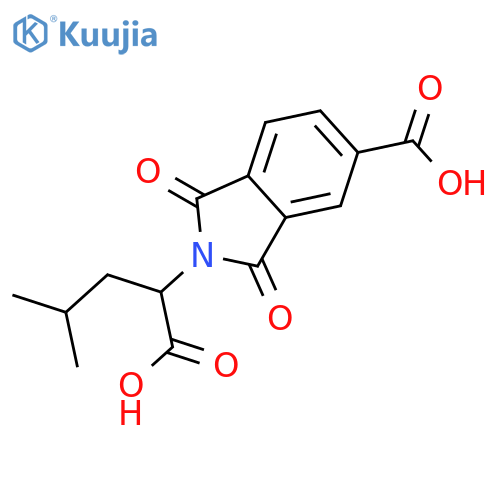 2-(1-carboxy-3-methylbutyl)-1,3-dioxo-2,3-dihydro-1H-isoindole-5-carboxylic acid structure
