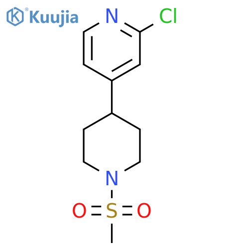 2-Chloro-4-(1-(methylsulfonyl)piperidin-4-yl)pyridine structure