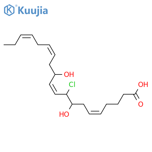 9-Chloro-8,12-dihydroxy-5,10,14,17-eicosatetraenoic acid structure