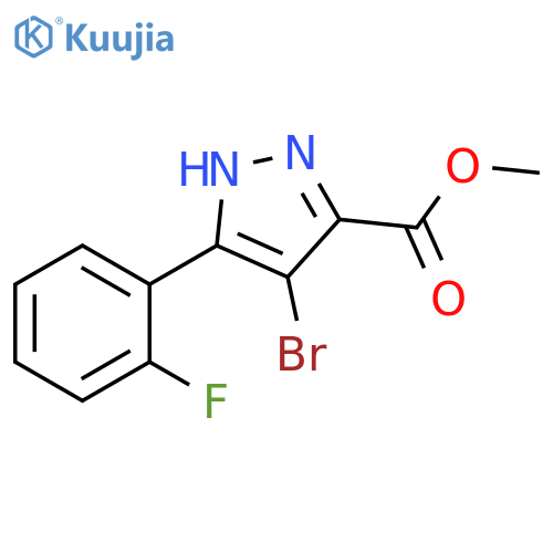 methyl 4-bromo-3-(2-fluorophenyl)-1H-pyrazole-5-carboxylate structure